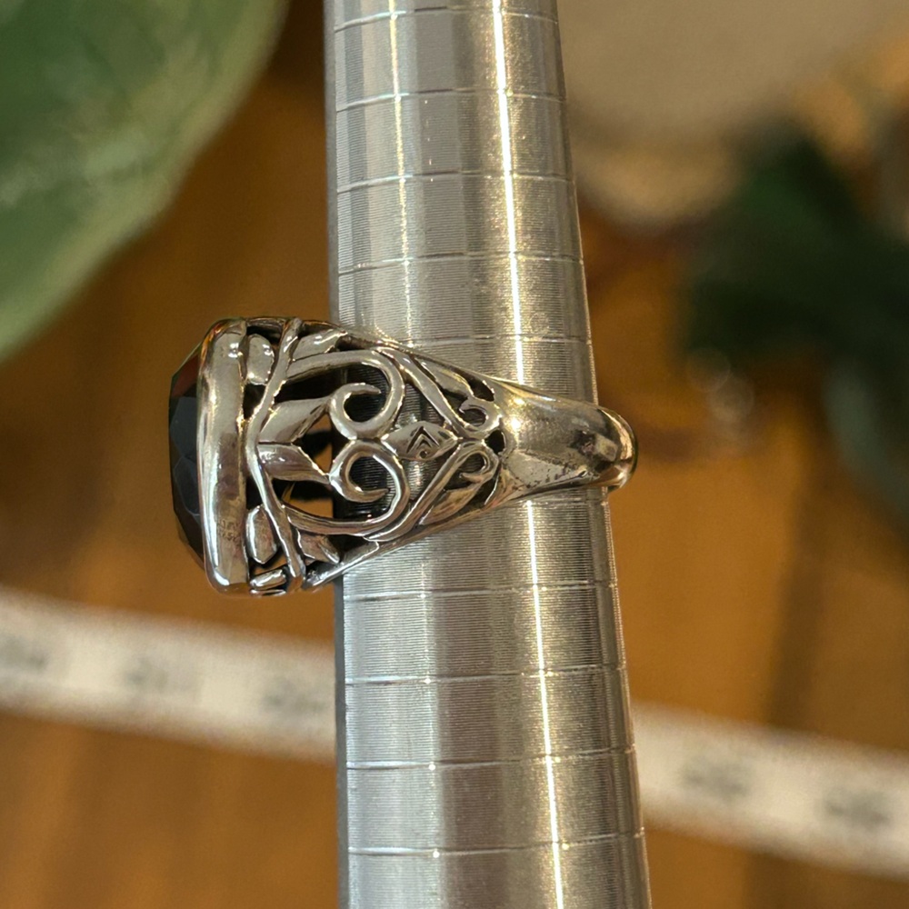 Silpada Ring Size 7 Black Oval Chalcedony Gemstone 925 Sterling Silver Indonesia - Picture 6 of 14